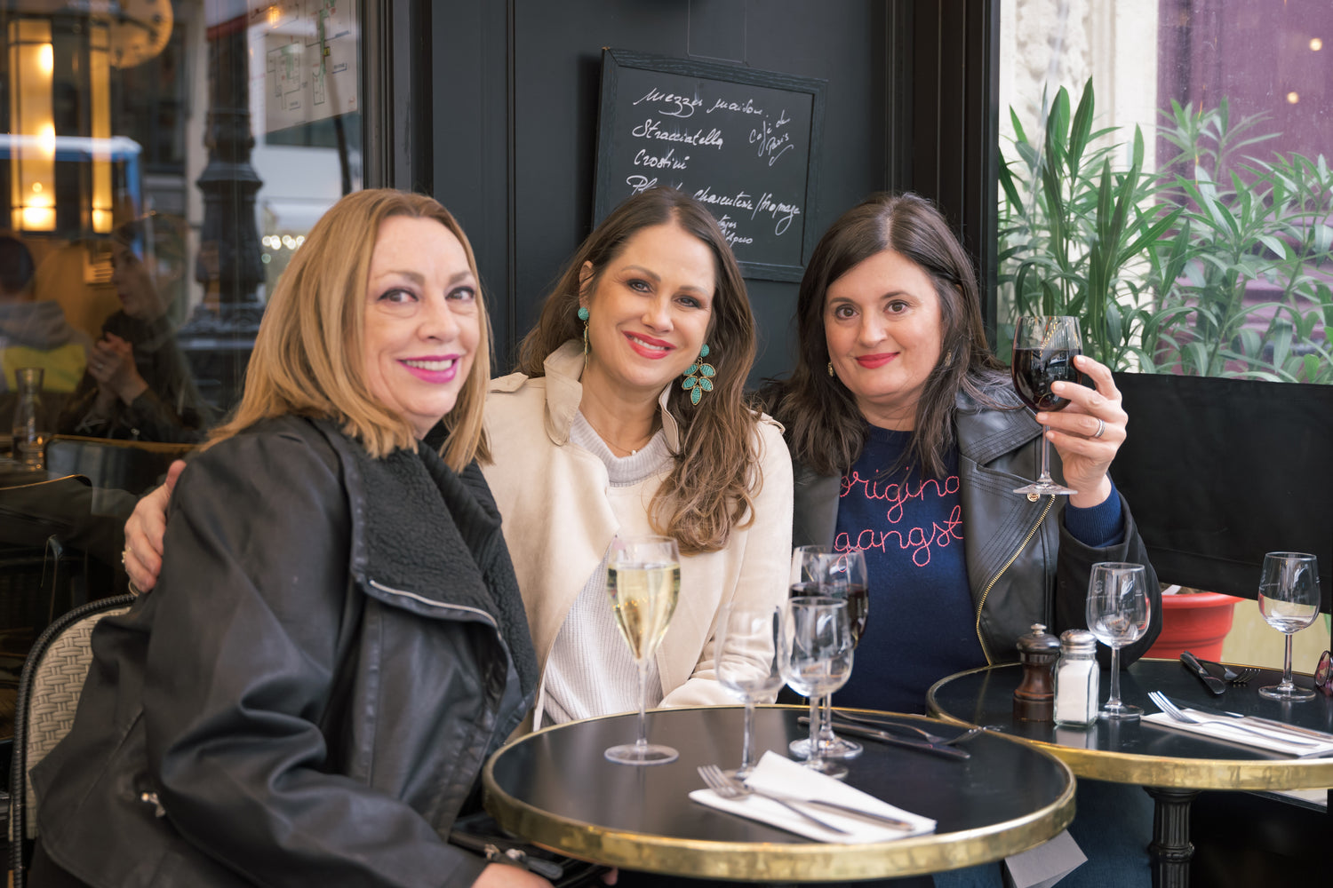 Girlfriends in Paris Cafe 