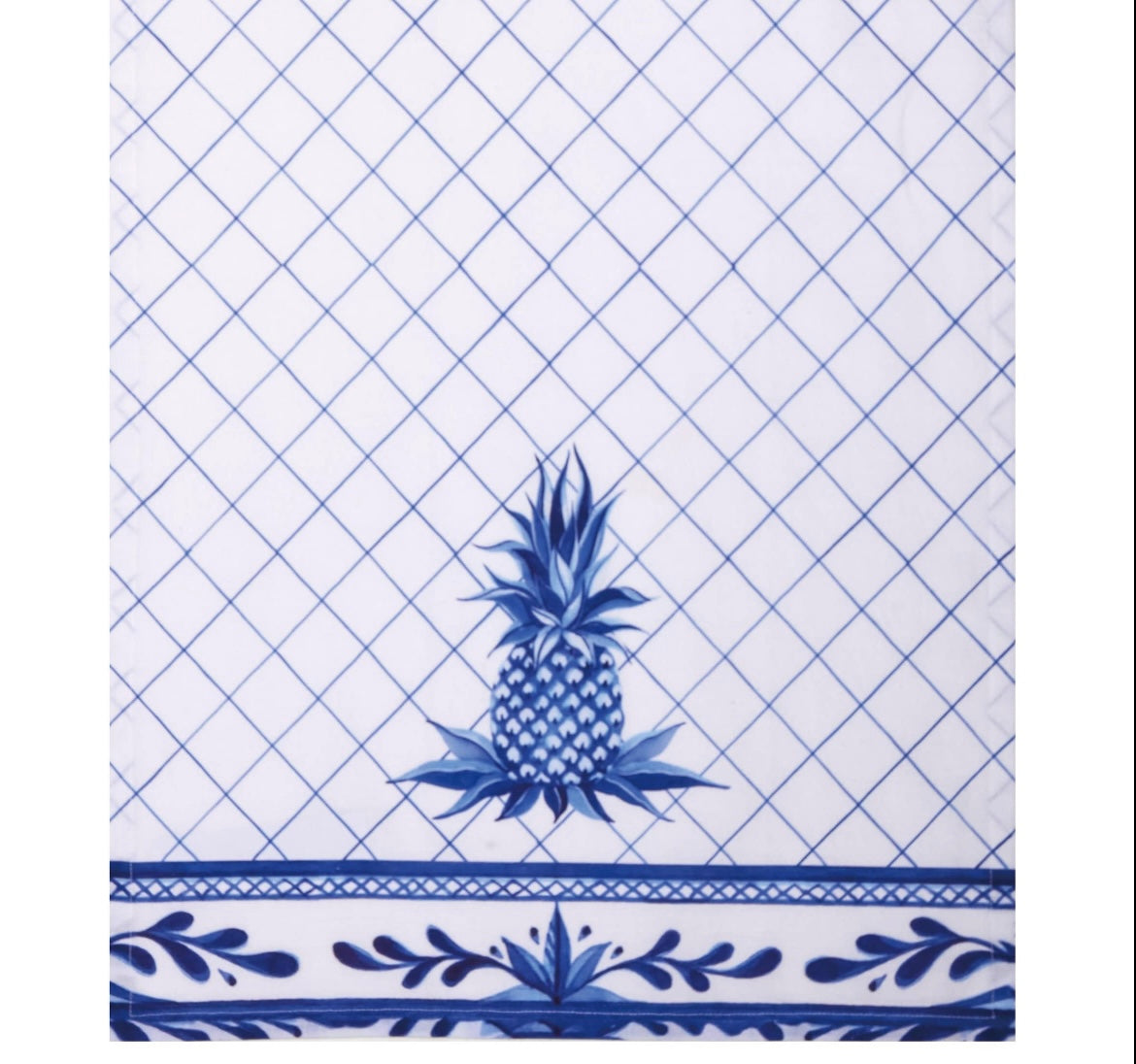 Blue & White Lrg.Pineapple Kitchen Towel