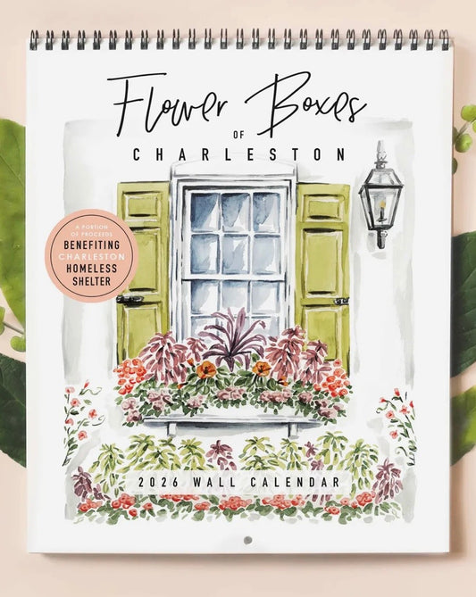 Charleston Flower Box 2026 Wall Calendar