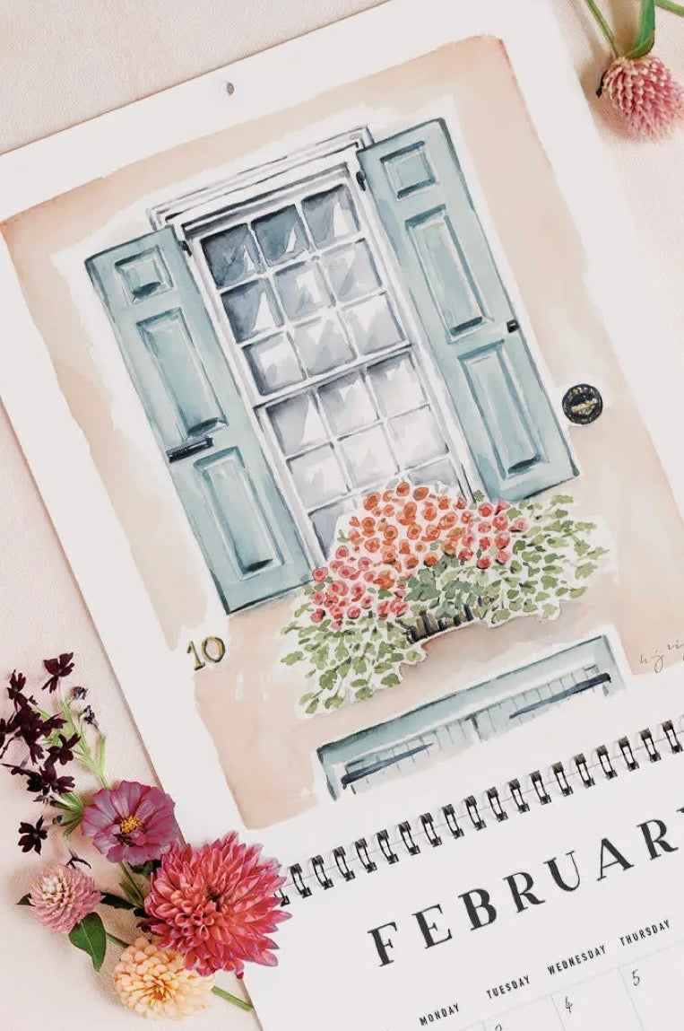Charleston Flower Box 2026 Wall Calendar