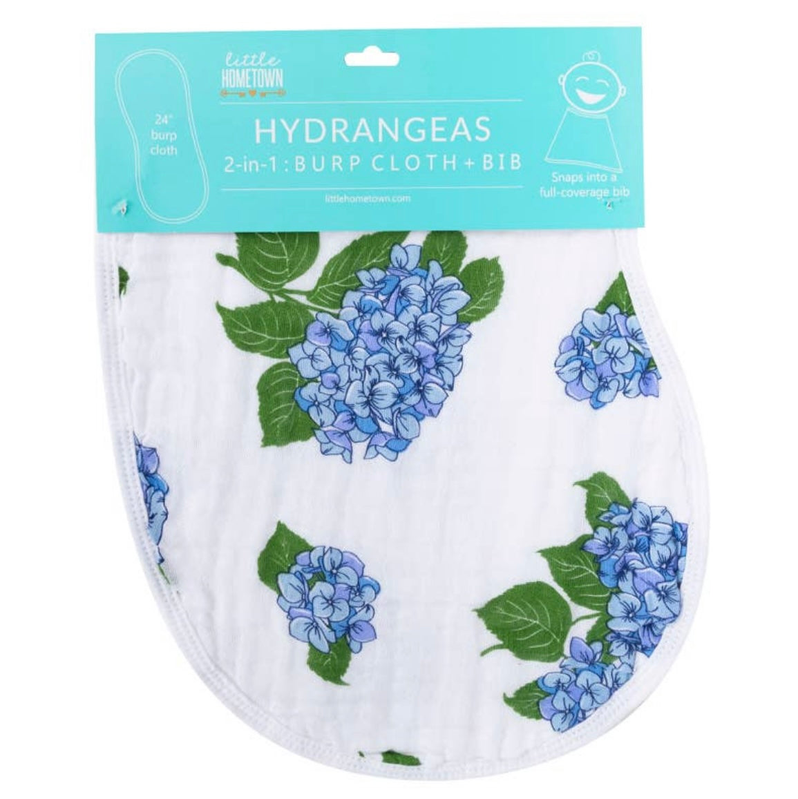 Little Hometown Hydrangea Burp Cloth