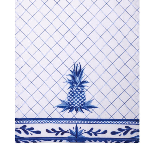 Blue & White Lrg.Pineapple Kitchen Towel