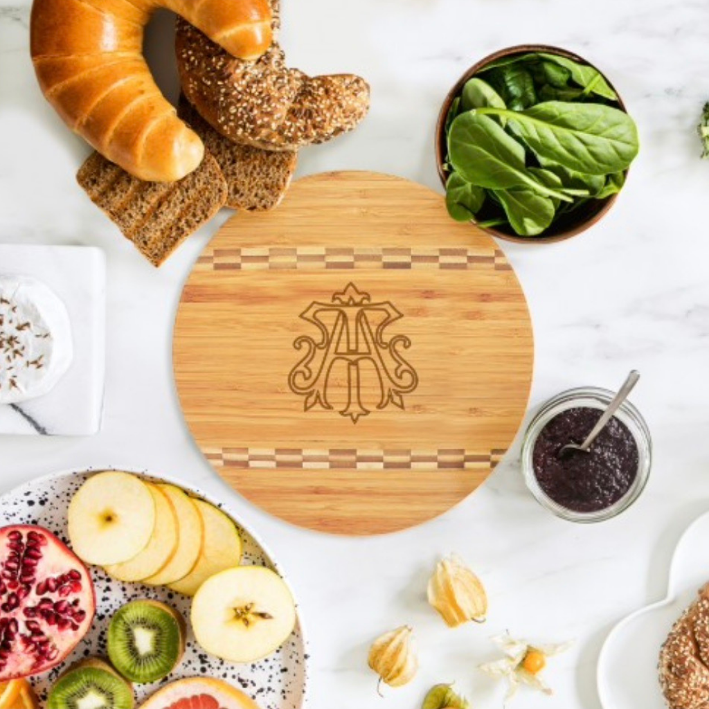 Chic Monogram Round Cutting Board