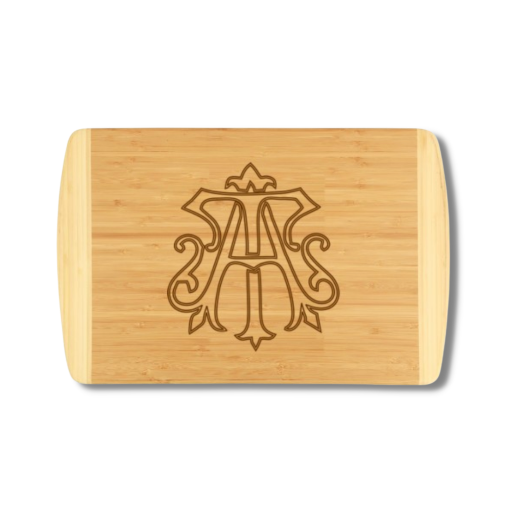 Chic Monogram Two-Tone Cutting Board