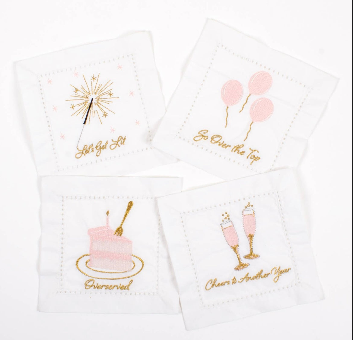 Birthday Girl Embroidered Cocktail Napkin Set