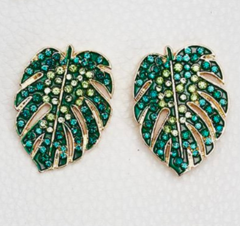 Crystal Embellished Palm Earrings
