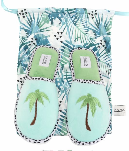 Palm Tree Foldable Travel Slippers